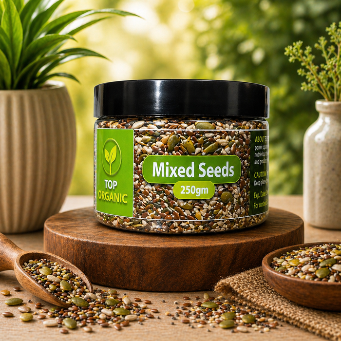 TOP ORGANIC Premium Mixed Seeds 250g Jar | 100% Natural Superfood Seed Mix