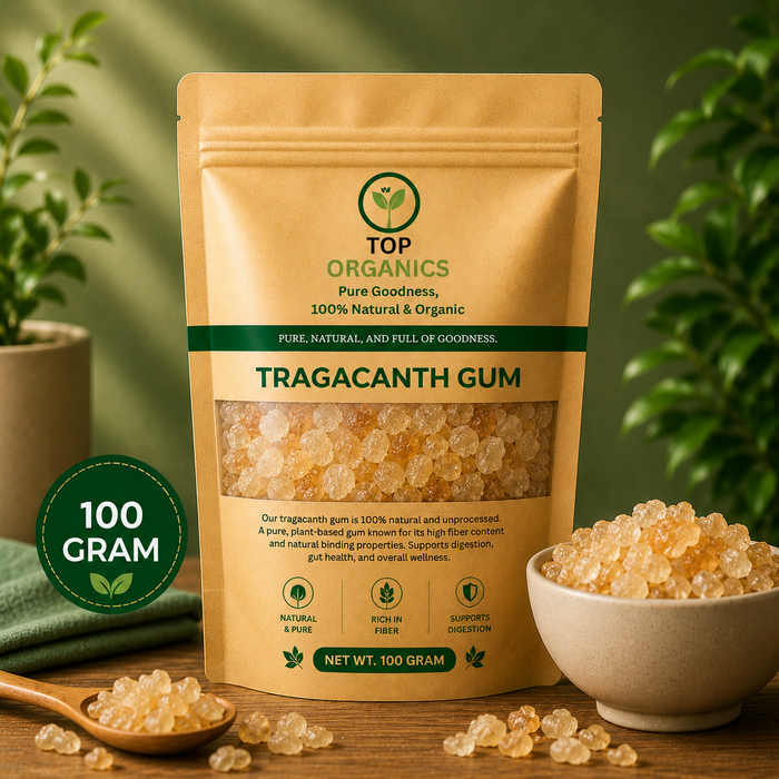 TOP ORGANIC Premium Gond Katira 100g | 100% Natural Tragacanth Gum