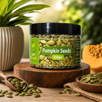 TOP ORGANIC Premium Pumpkin Seeds 250g Jar | 100% Natural & Healthy Seeds