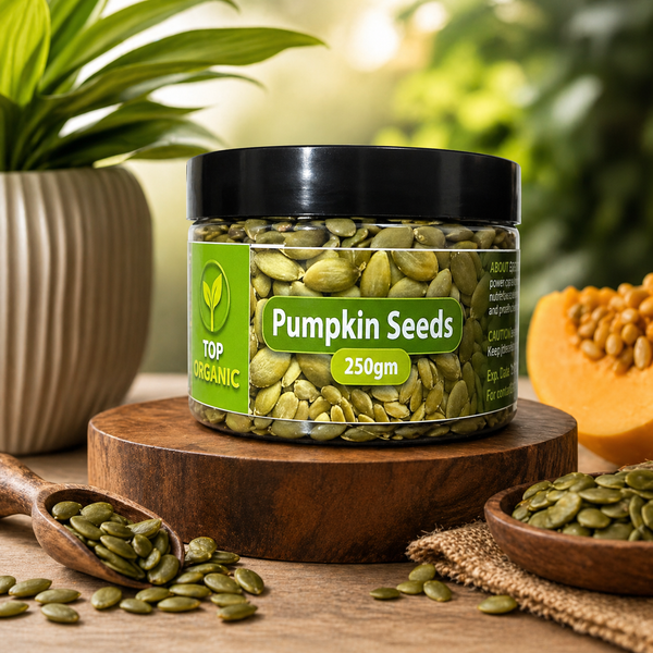 TOP ORGANIC Premium Pumpkin Seeds 250g Jar | 100% Natural & Healthy Seeds