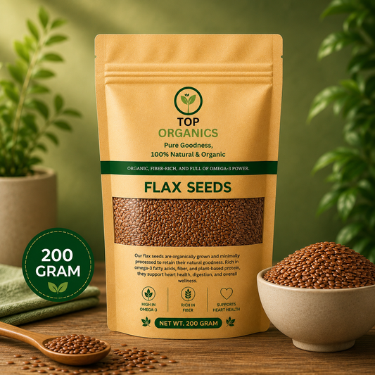 TOP ORGANIC Premium Flax Seeds 200g | 100% Natural & Organic Superfood