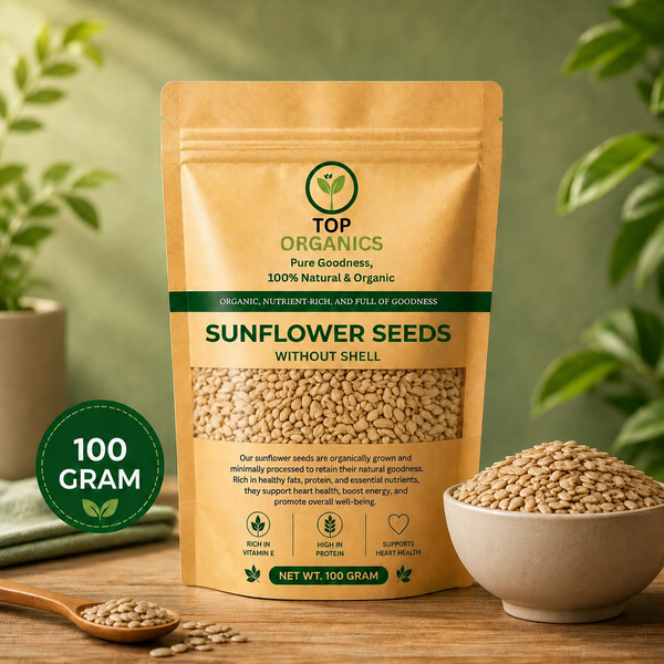 TOP ORGANIC Premium Sunflower Seeds 100g | 100% Natural & Healthy Seeds