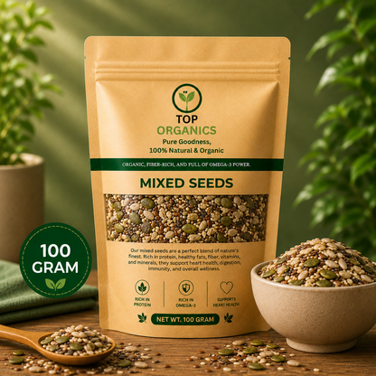 TOP ORGANIC Premium Mixed Seeds 100g | 100% Natural Superfood Seed Mix