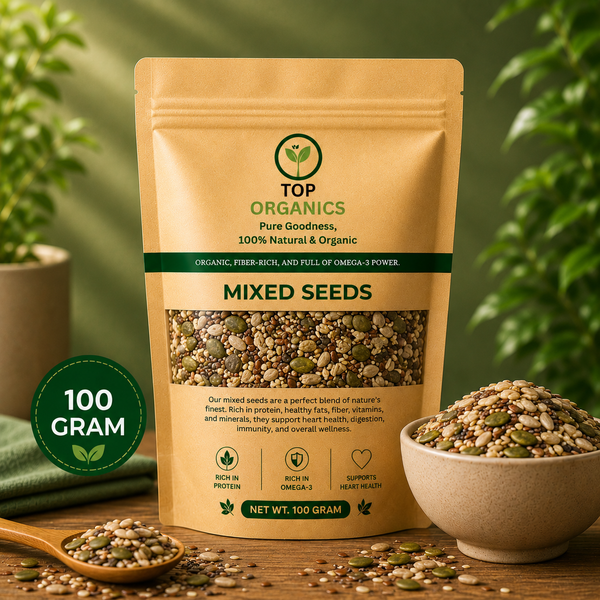 TOP ORGANIC Premium Mixed Seeds 100g | 100% Natural Superfood Seed Mix