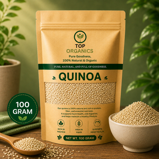 TOP ORGANIC Premium Quinoa Seeds 100g | 100% Natural Quinoa | Healthy Superfood