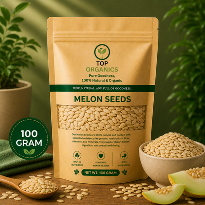 TOP ORGANIC Premium Melon Seeds 100g | 100% Natural & Healthy Seeds