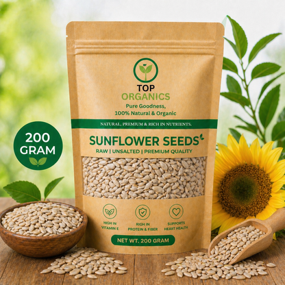 TOP ORGANIC Premium Sunflower Seeds 200g | 100% Natural & Healthy Seeds