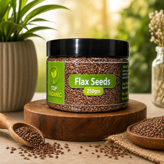 TOP ORGANIC Premium Flax Seeds 250g Jar | 100% Natural & Organic Superfood