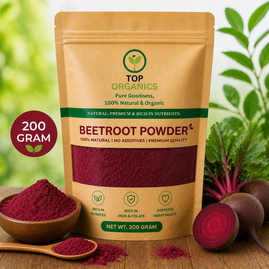 TOP ORGANIC Premium Beetroot Powder 200g | 100% Natural Beet Root Powder